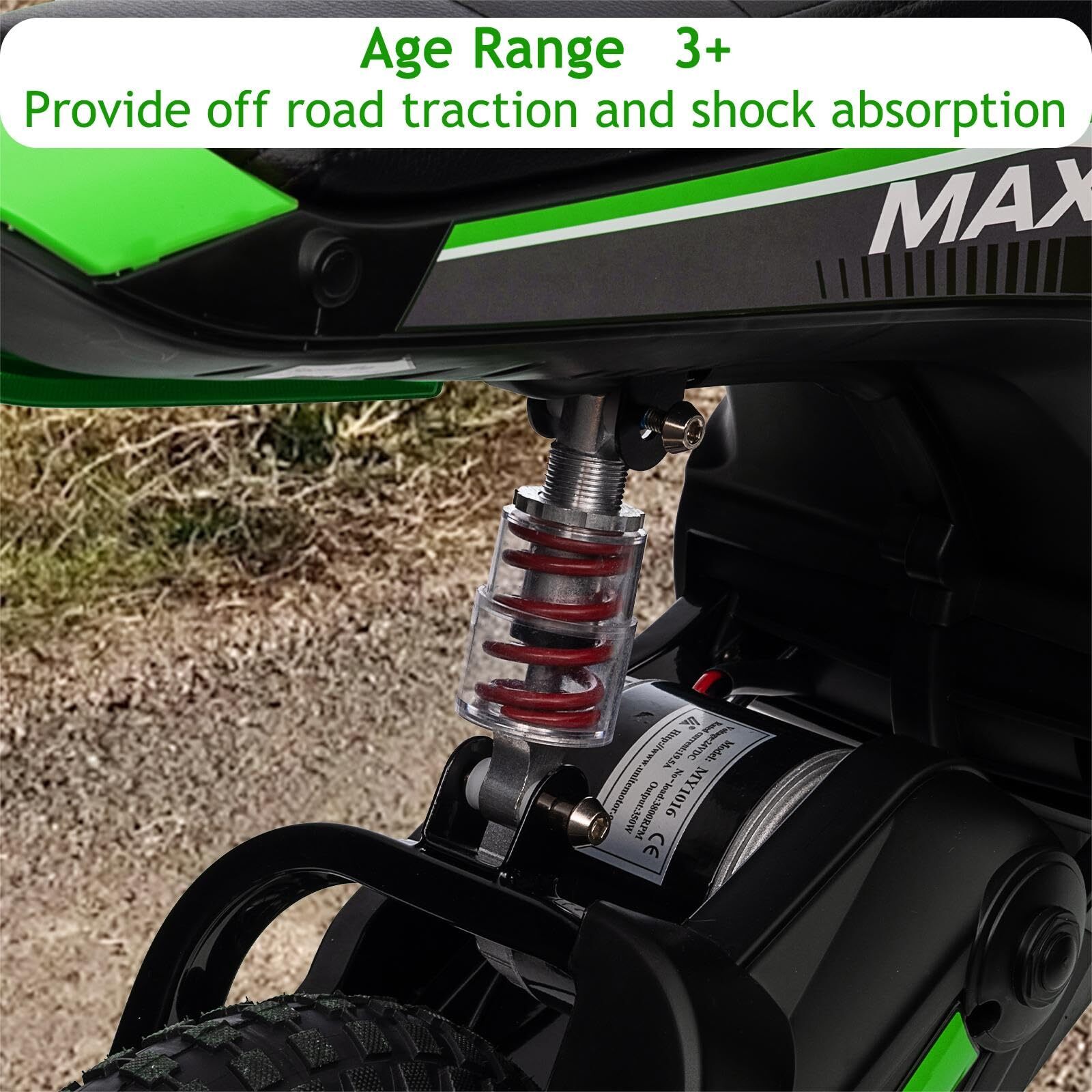 ✈️Kids Ride On Dirt Bike 350W Electric Motorcycle Up to 14.29MPH 24V Battery 8-1