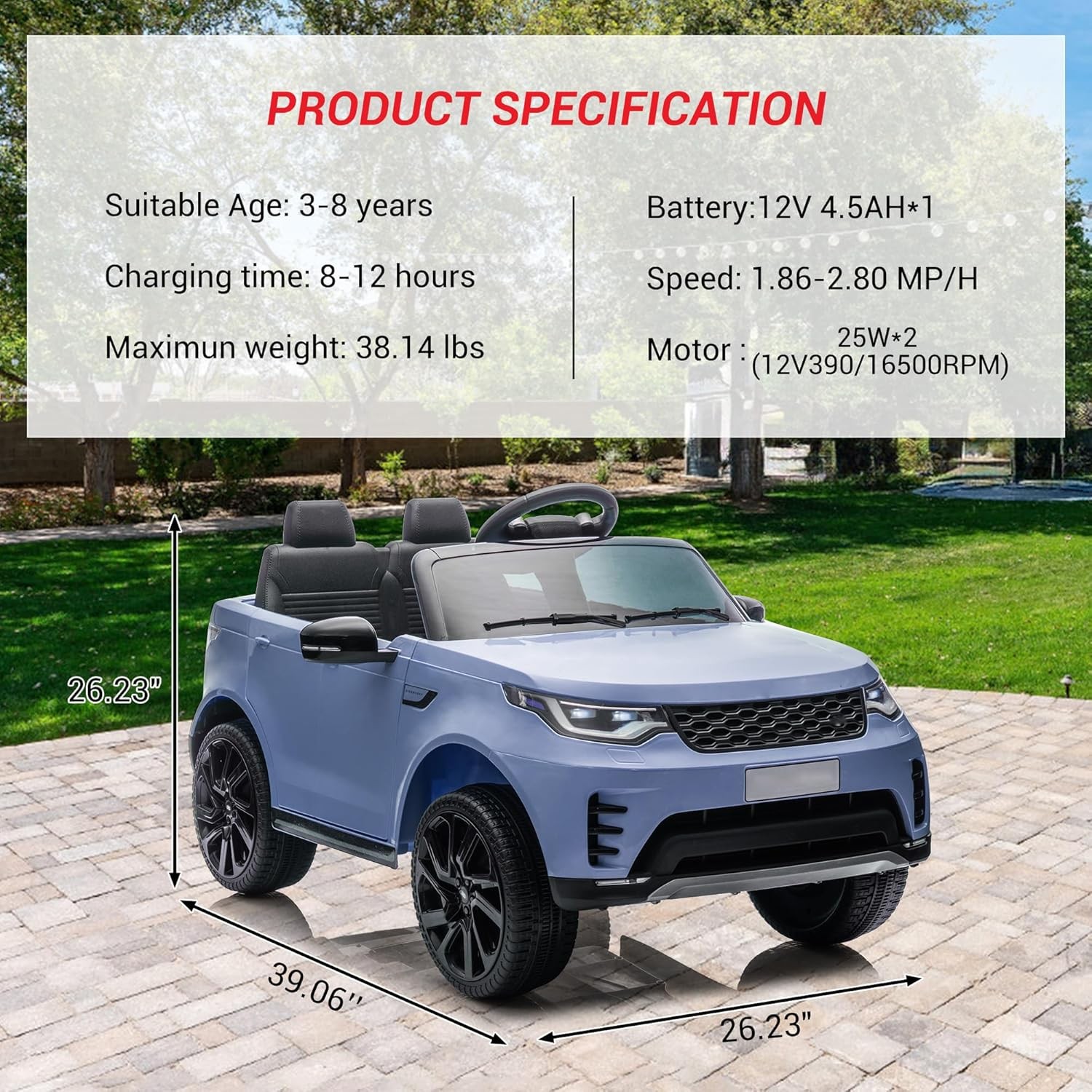 12V Licensed Land Rover Electric Ride-on Car for Kids with Parental Remote