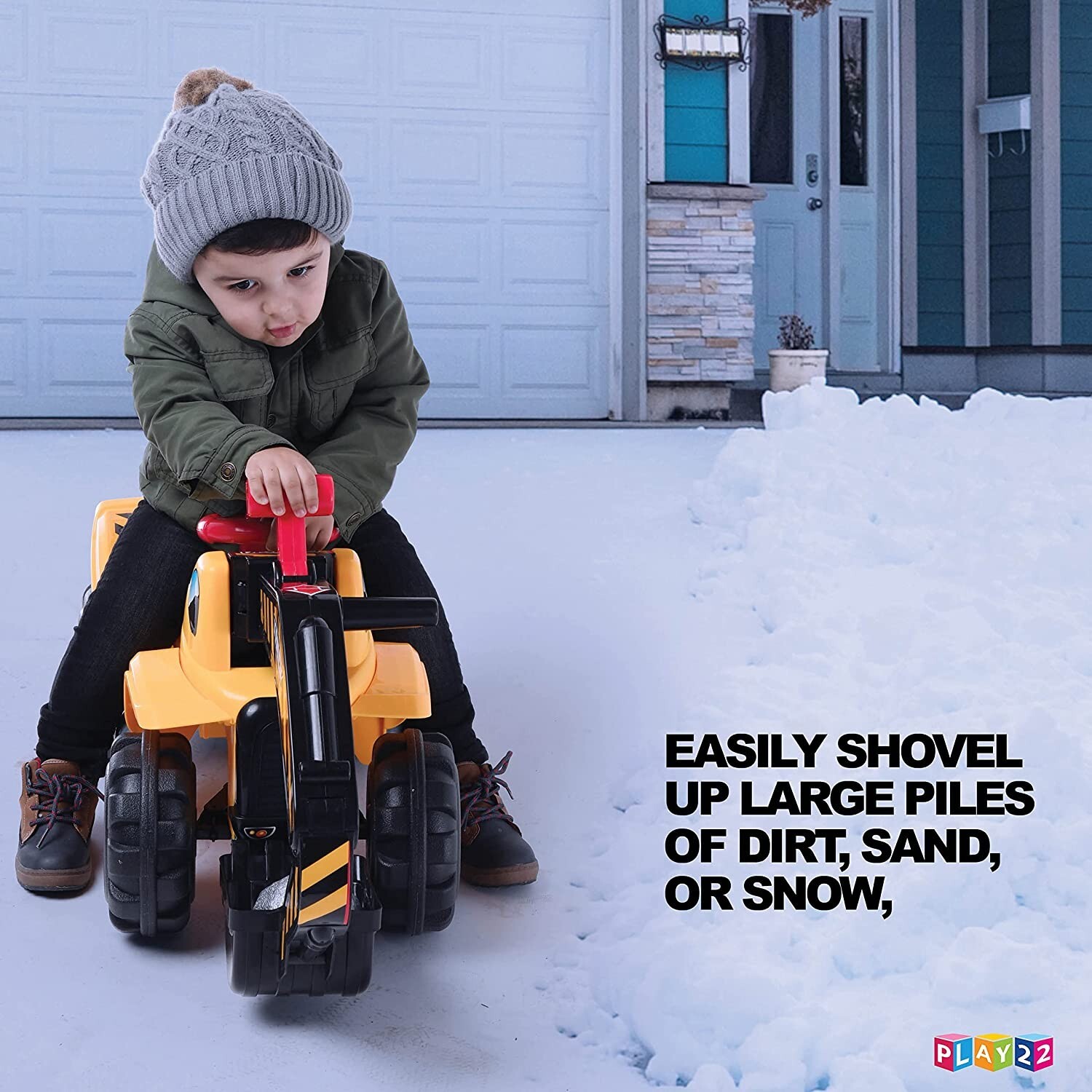 Kids Ride On Toys – Toddler Ride On with Helmet And Rocks Electric Excavator Toy