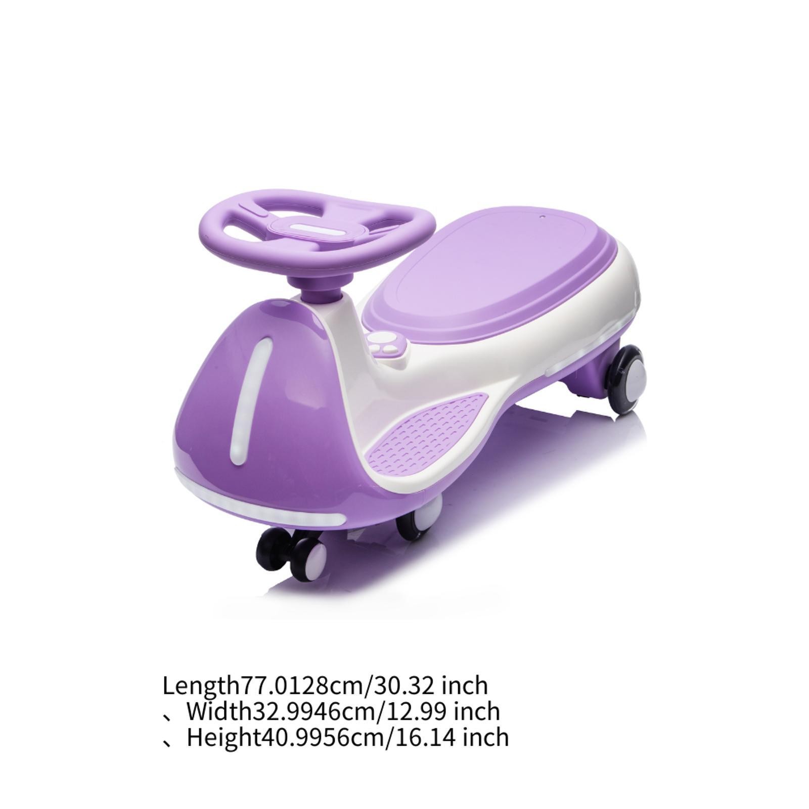 Wiggle Car for Kids 3-8, Electric & Manual Modes, LED PU Wheels, Speaker,