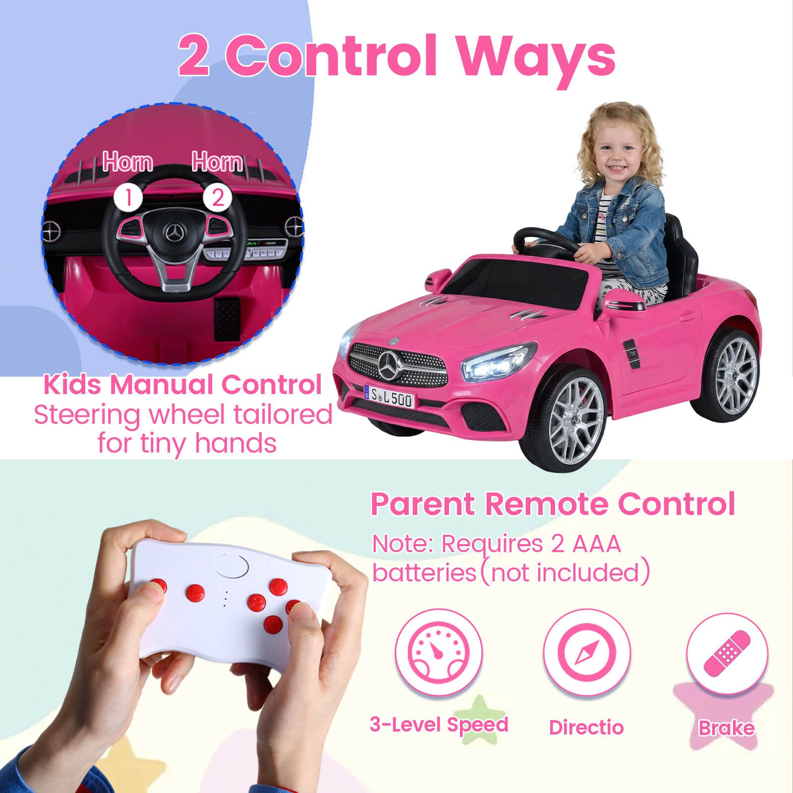 Licensed Mercedes-Benz SL R231 Kids Ride on Car 12V Electric Vehicle w/ Music