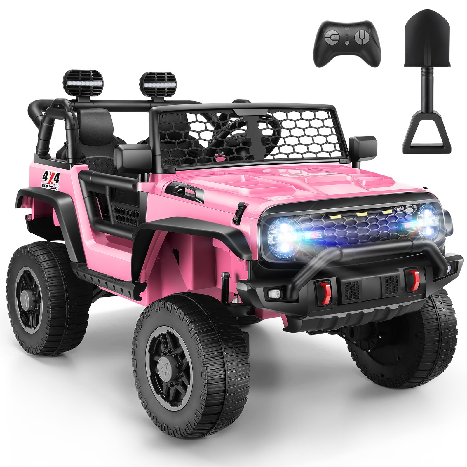 2 Seater Ride on Car w/Remote Control 24V 4WD/2WD Switchable 4x100W Motors Gift-