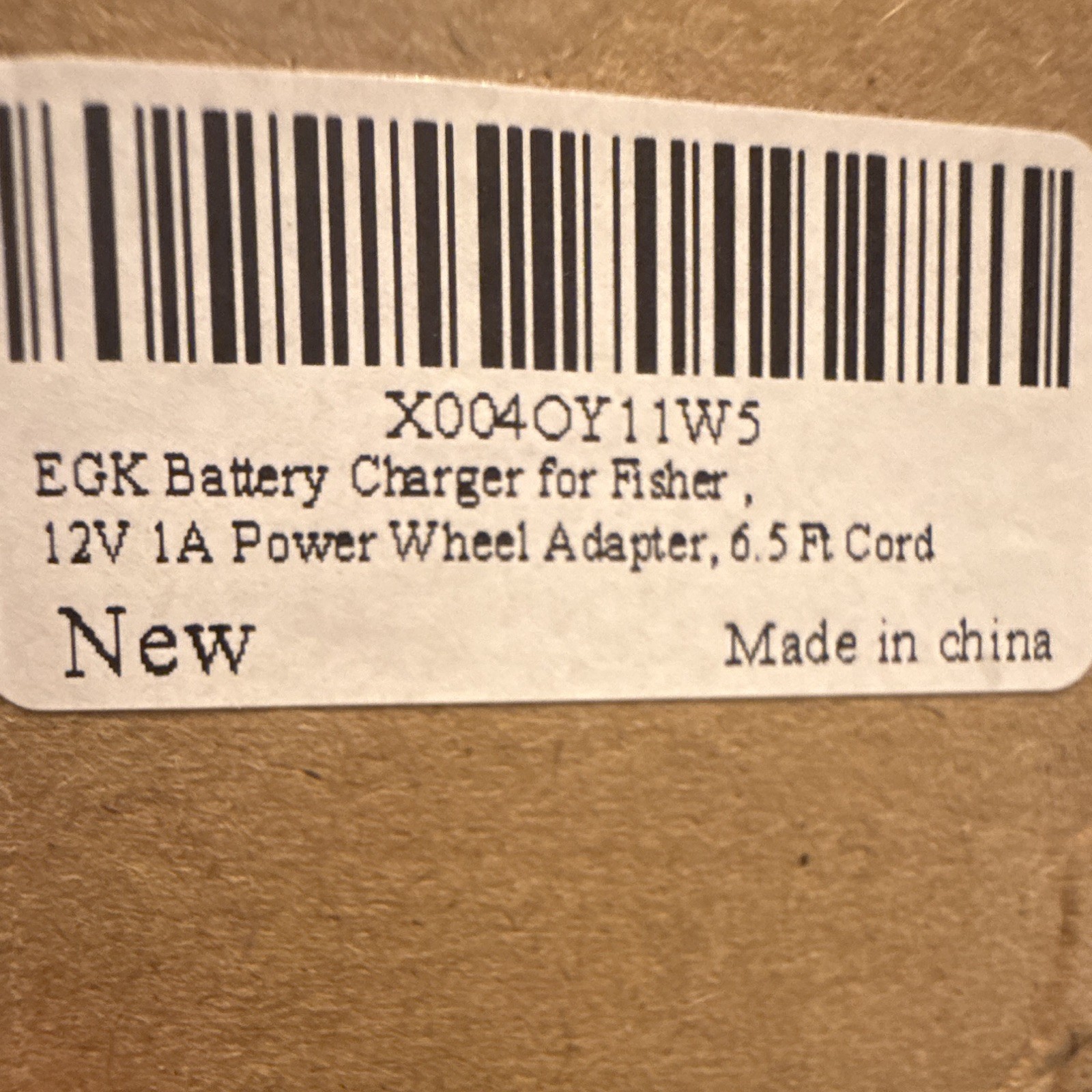EGK Battery Charger for Fisher Power Wheels 12V 1A Adapter 6.5 Ft Cord
