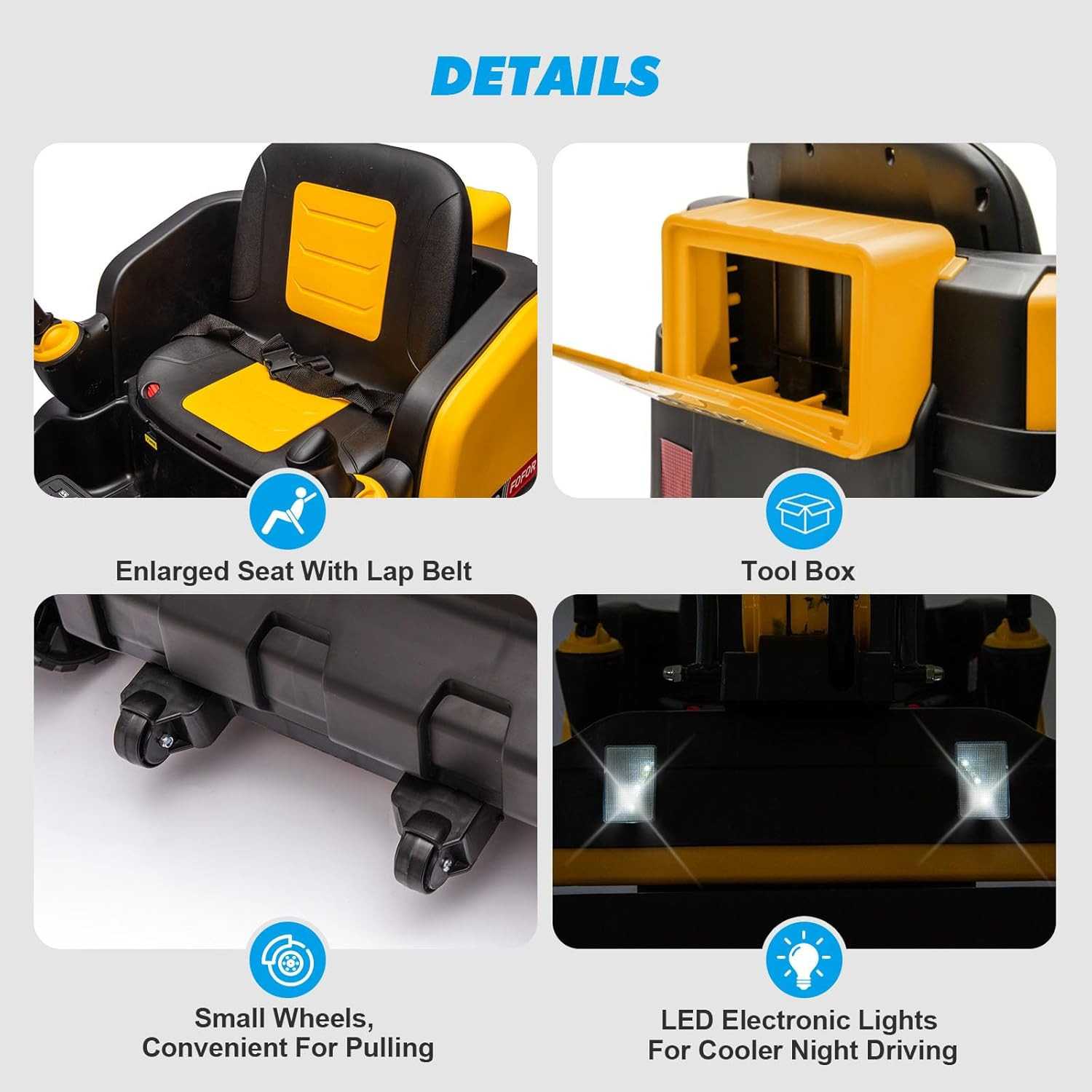 360 Degree Rotating Ride on Excavator and Bulldozer,12V12Ah Battery Powered Ride