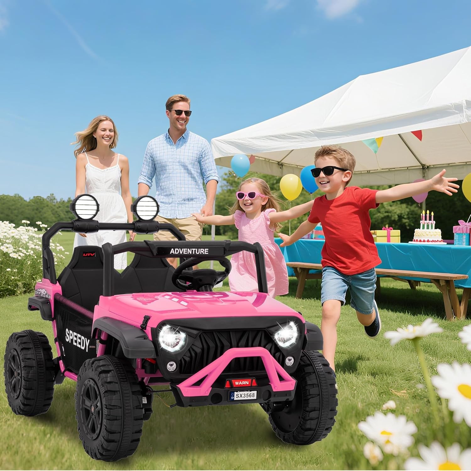 Ride on Toys for Kids,Ride on Truck w/ RC,2 Seater Electric Car for Toddlers 4-8