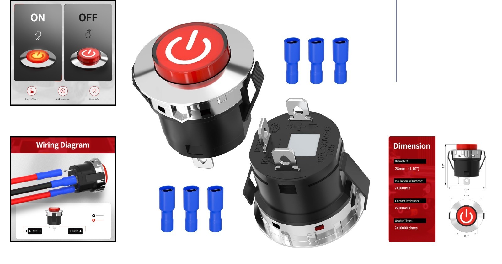 12V Push Button Start Switch for Kids Ride-On Toy Cars – Easy Installation!