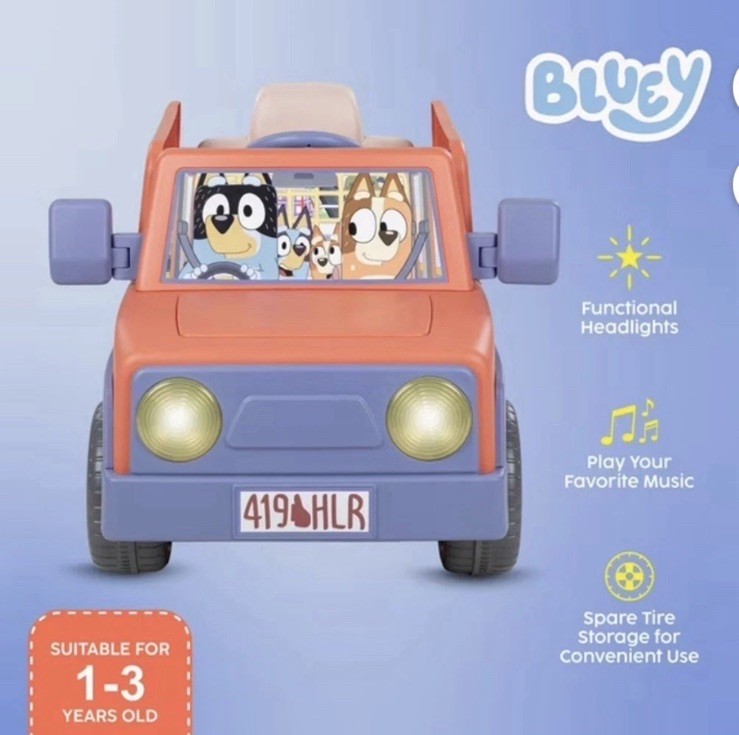Bluey Heeler Family 12-Volt Battery Powered Ride-On Car Truck Ages 3+