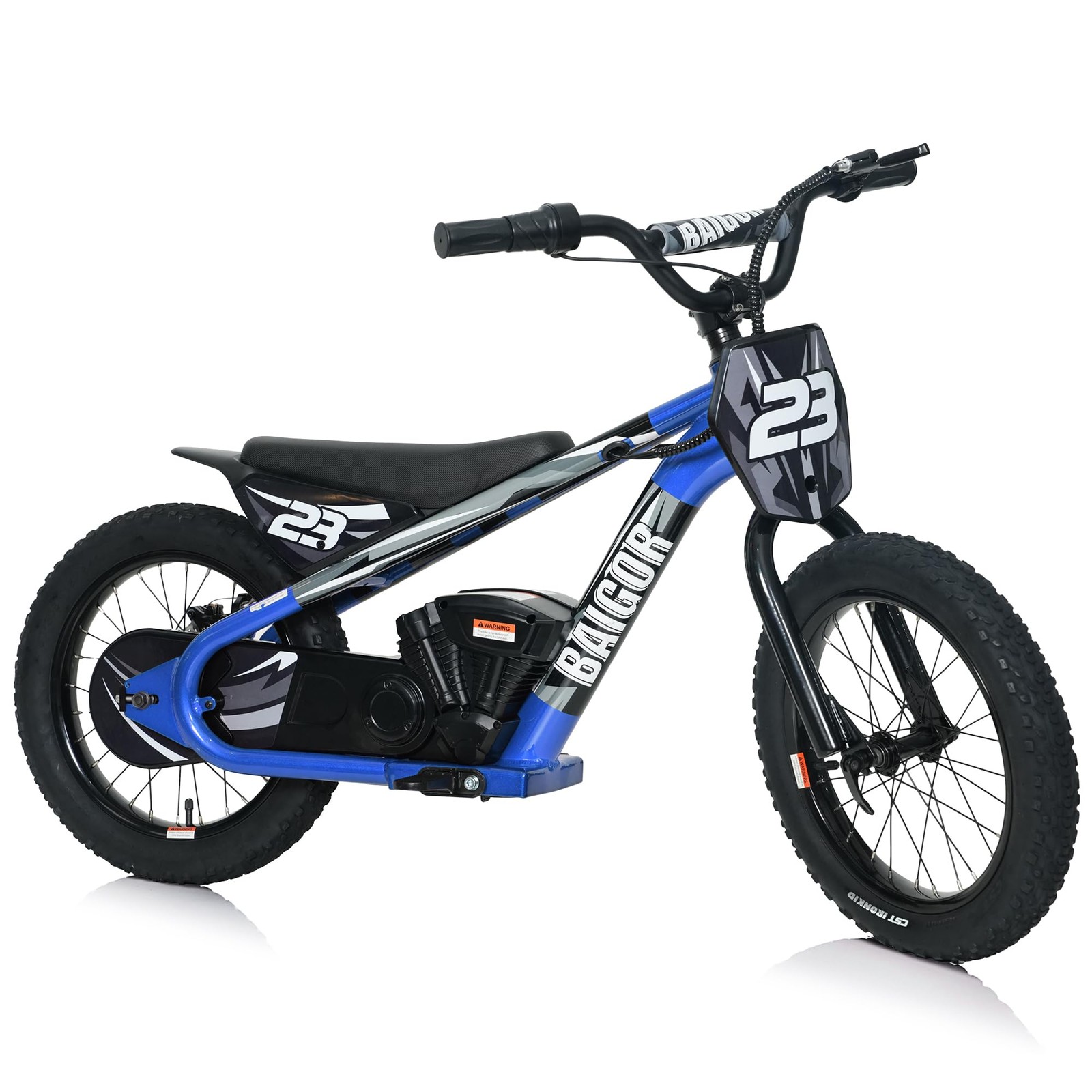250W 24V Kids Electric Dirt Bike 16” Tire 3-Speed E-Balance Bike for 8-12