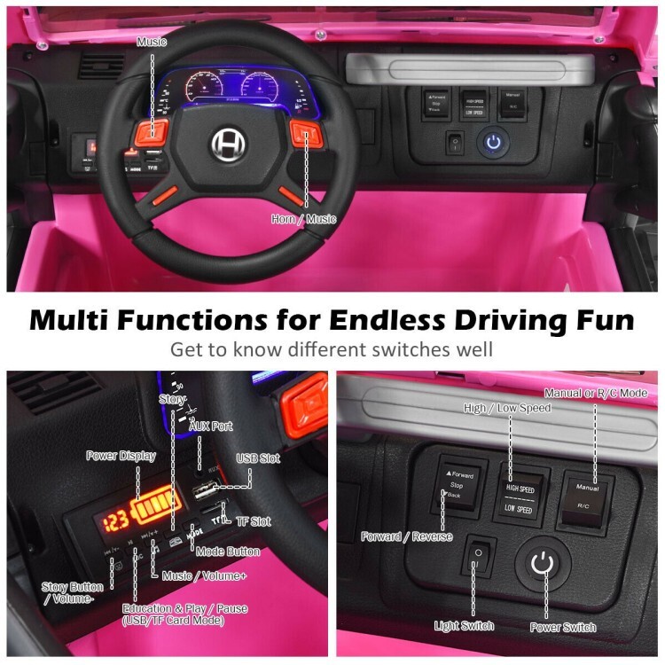 12V Battery Rechargeable Kids Ride on Car Truck w/Remote Control & Storage Room