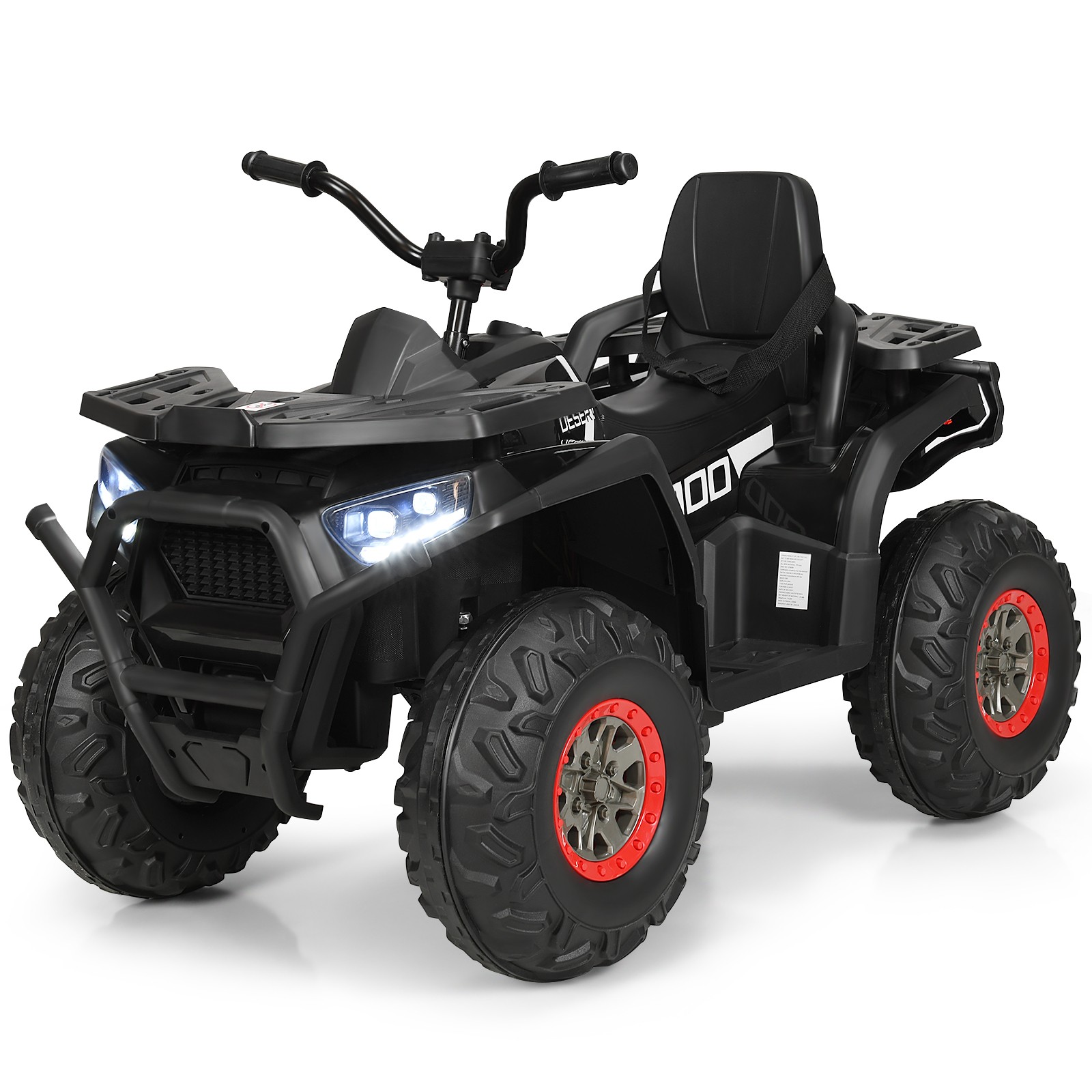 Topbuy 12V Kids Electric Ride On Car Toy With LED Lights Black/ Red/ White