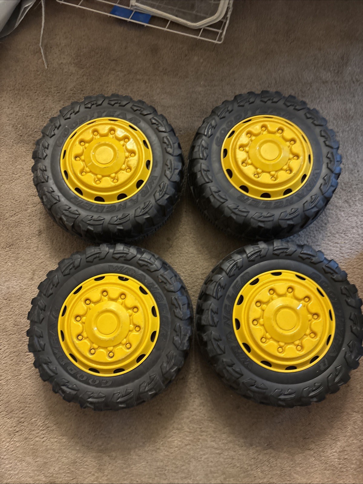 Toy Kids Ride On Car Wrangler GoodYear Jeep Excavator 4×4 Wheels & Hubcaps