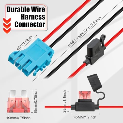 2 Pack 12 AWG Wire Harness Connector Replacement Compatible with Peg-Perego