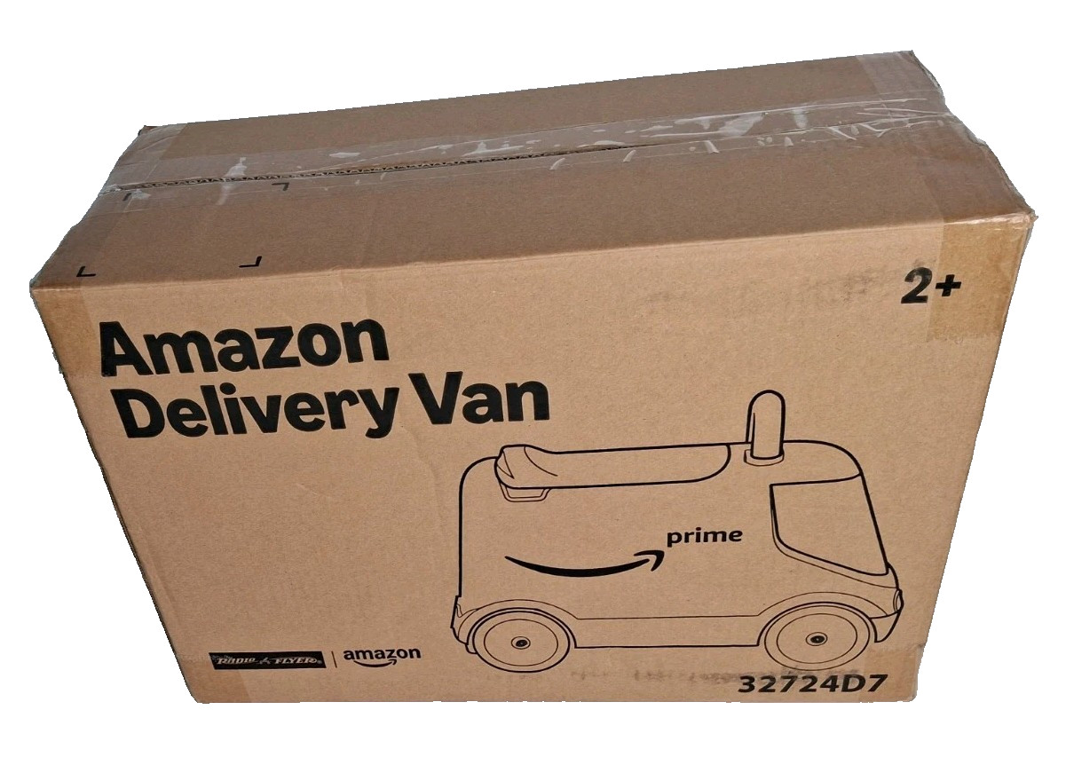 Radio Flyer Amazon Delivery Van Kids Ride On Toy Black New In Box
