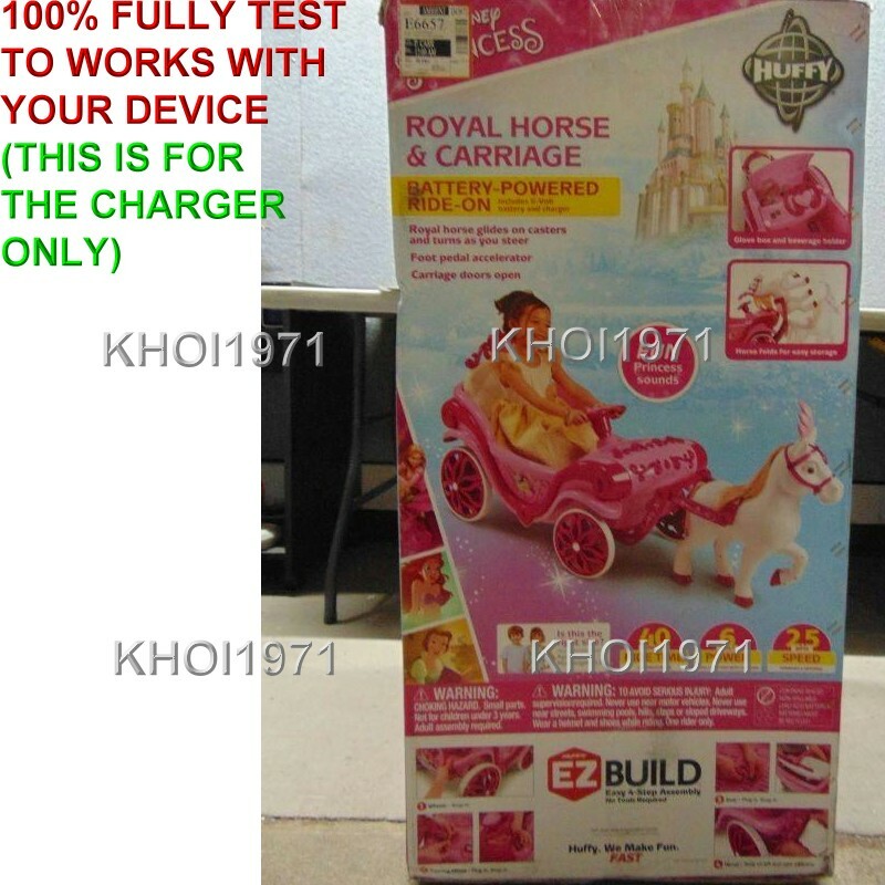 Charger AC adapter 8=F 17318 HUFFY Disney PRINCESS Royal HORSE CARRIAGE ride on