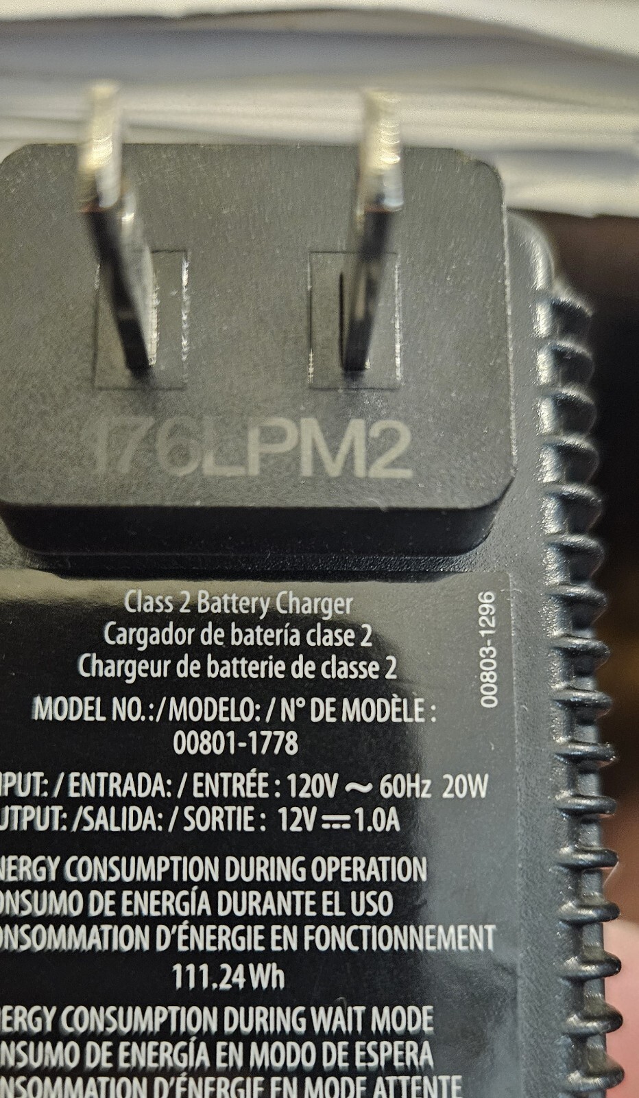 OEM Fisher Price Power Wheels AC/DC Adapter Charger Cord Model 00801-1778