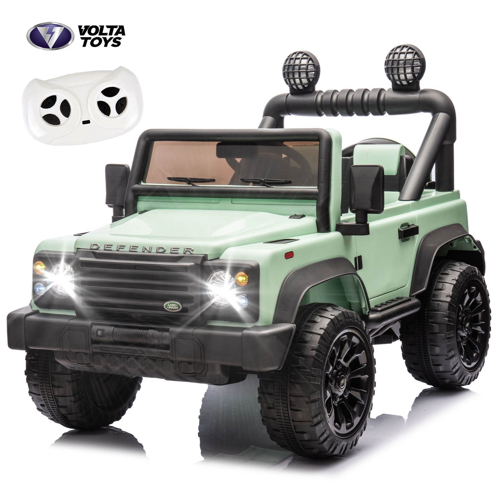 24V Kids Ride On Car Licensed Land Rover Defender w/Remote,ELectric Toys, Green