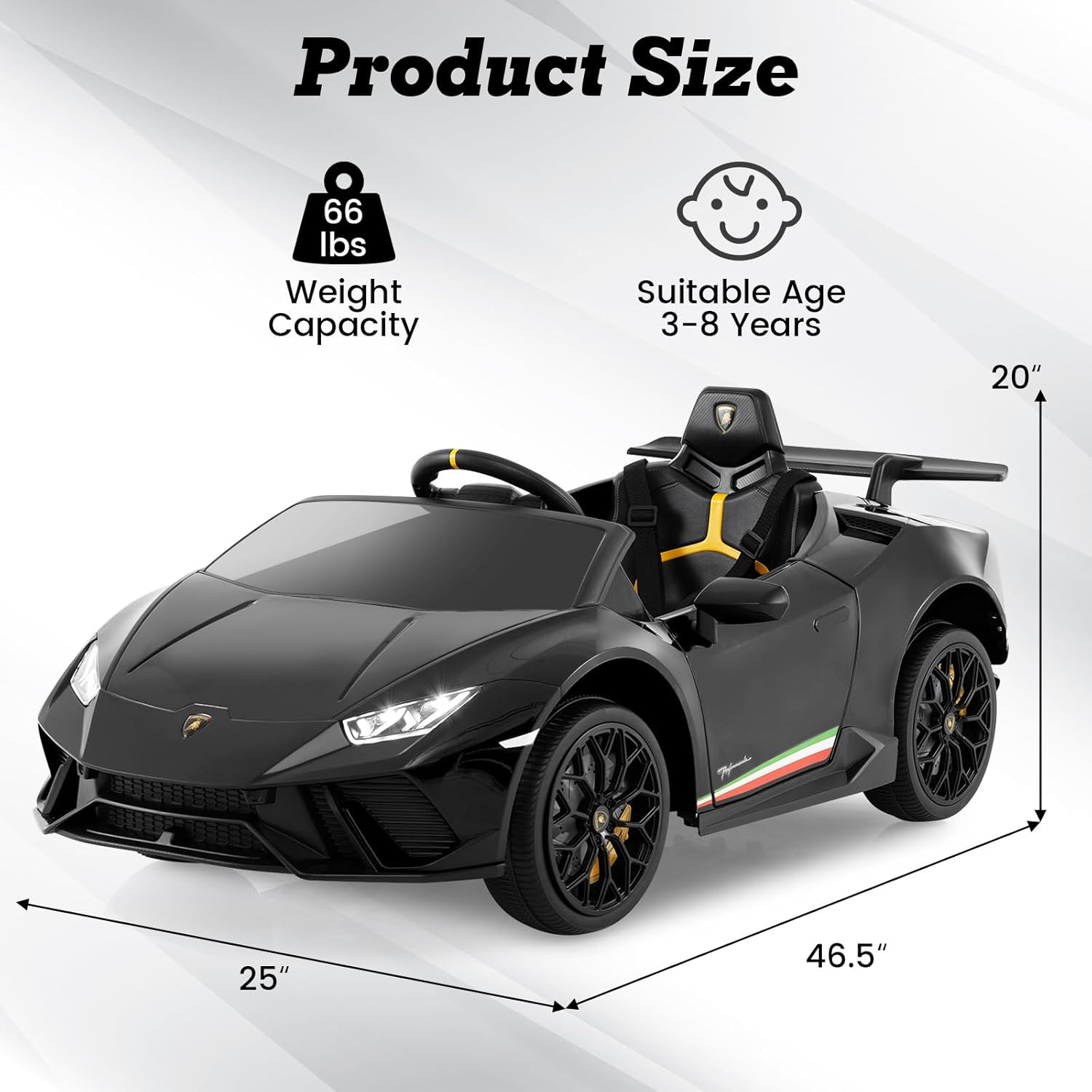Licensed Lamborghini Huracan Ride on Car by , 12V Kids Electric Vehicle with Rem