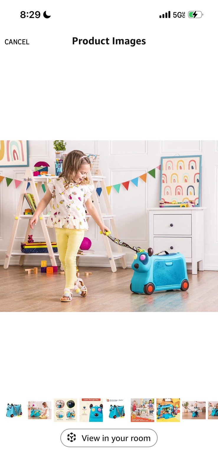 B. Toys Woofer On The Gogo Ride On Toy Carry On Toy Storage for Toddlers
