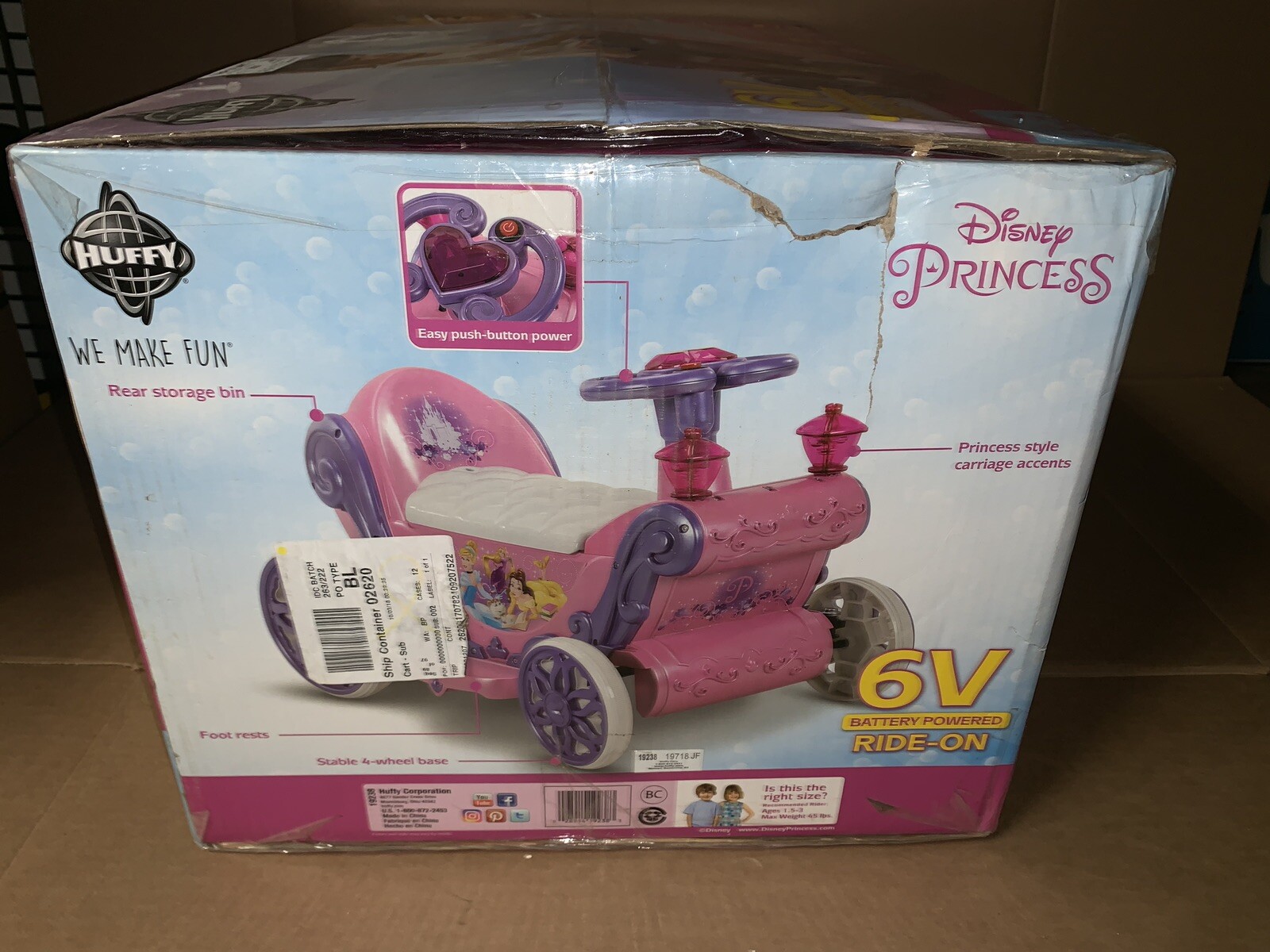 Disney’s Princess Huffy 6V Battery Powered Ride-On New In Box