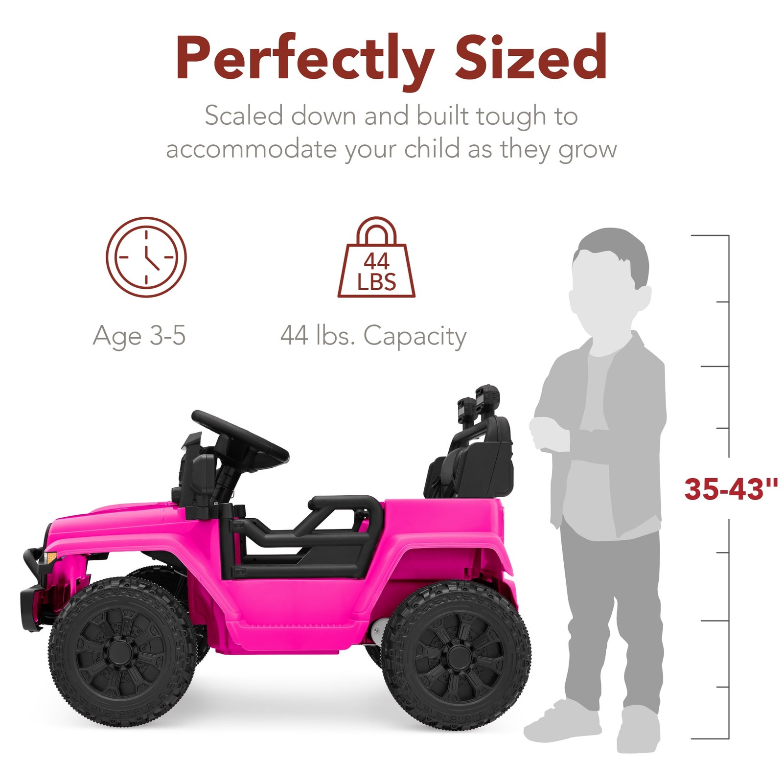Electric Ride-On Car for Kids Parent Remote Control Realistic Sound LED Lights