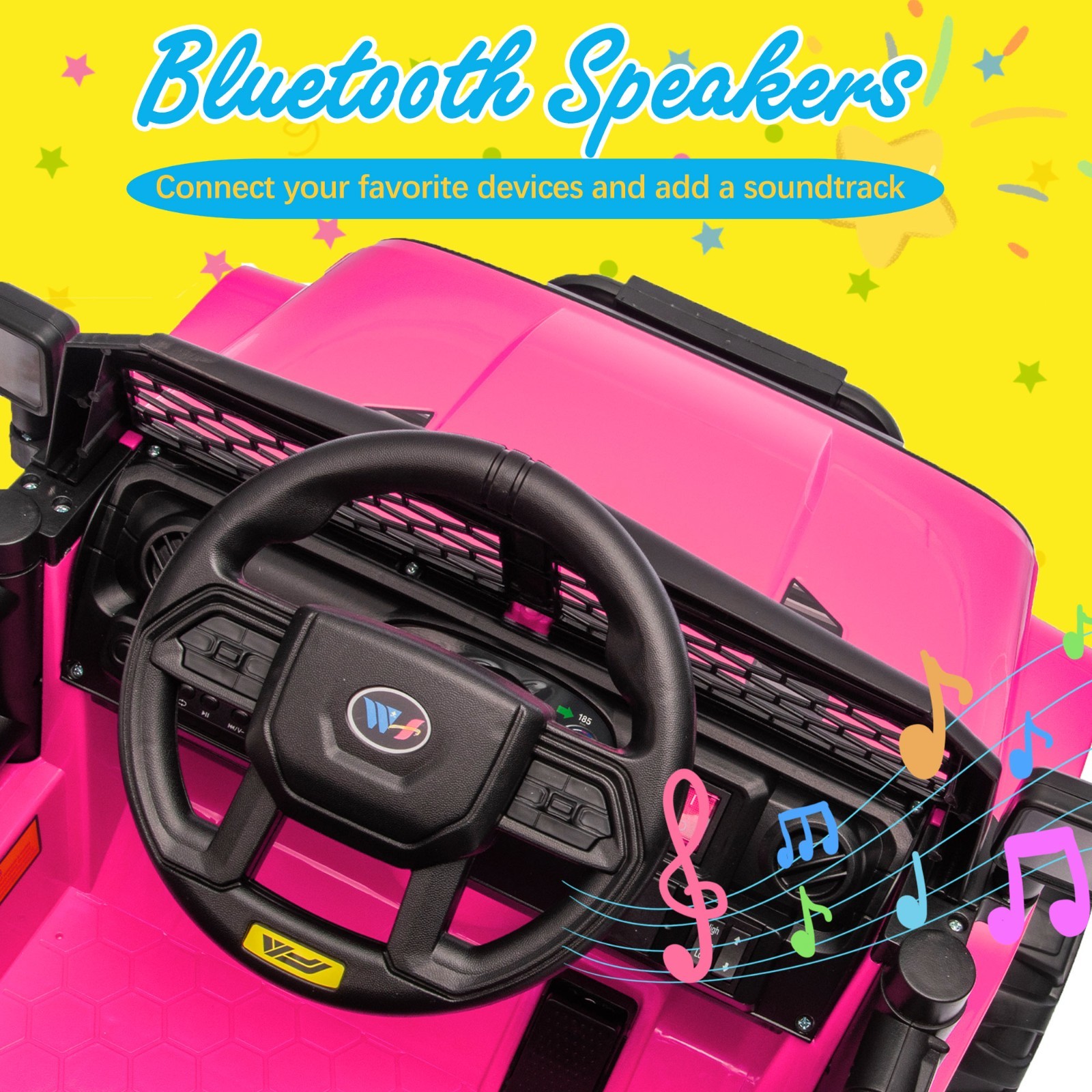 12V Kids Ride On Toys Truck w/Remote, Electric Toddler Ride on Car for Kids,Pink
