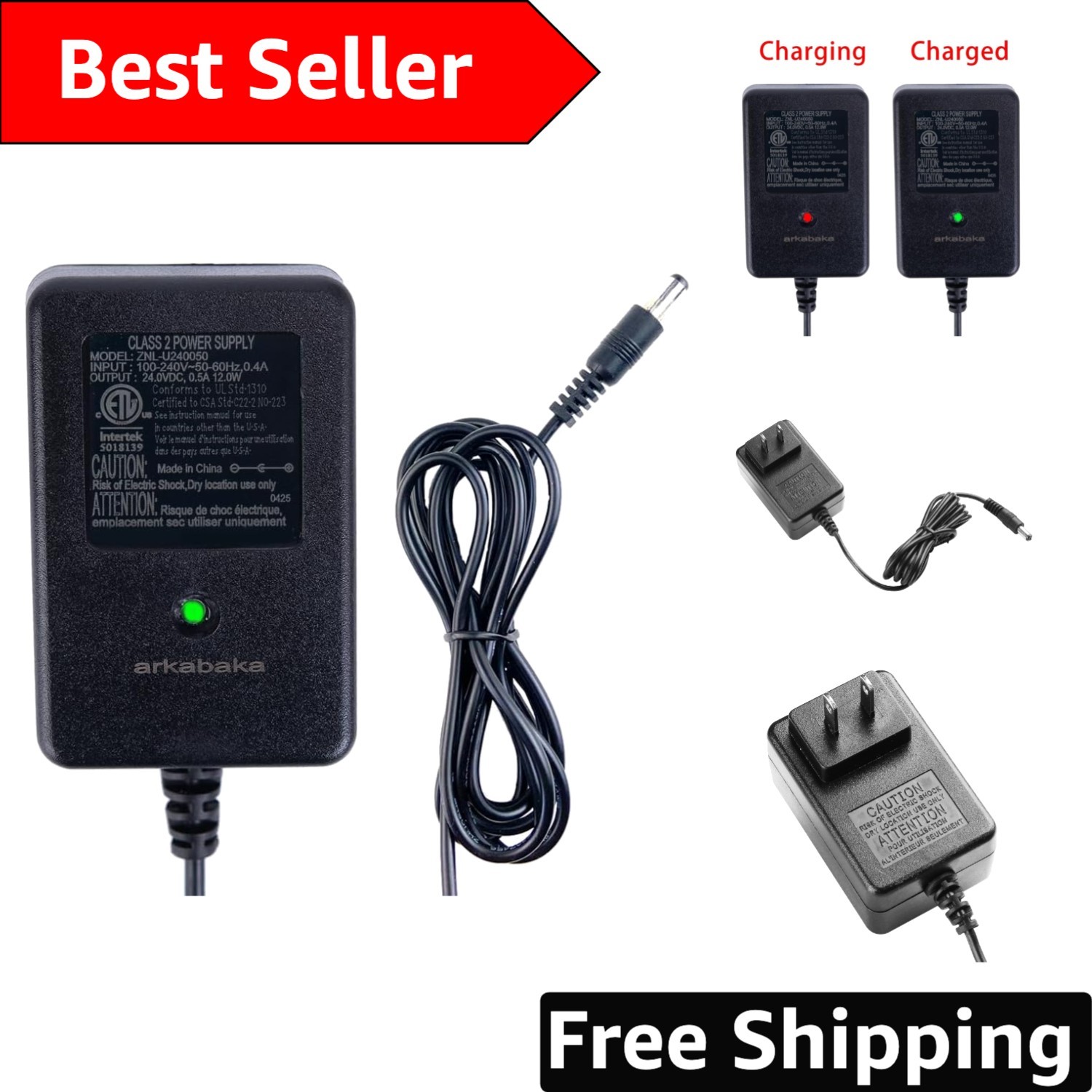 Reliable 24V Battery Charger for Ride-On Cars – LED Charge Indicator Included