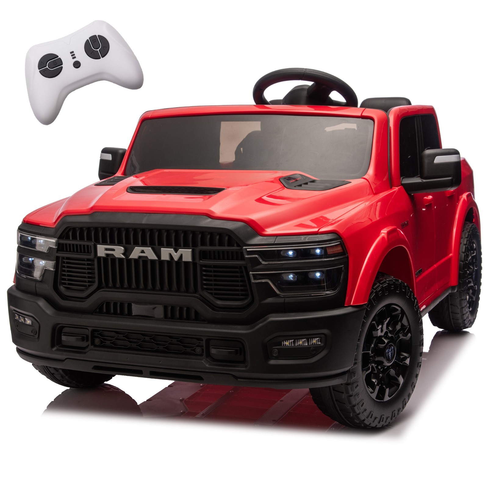 24V Kids Electric Car 2 Seater Ride on Truck w/Remote,Power Wheels Toys, Red