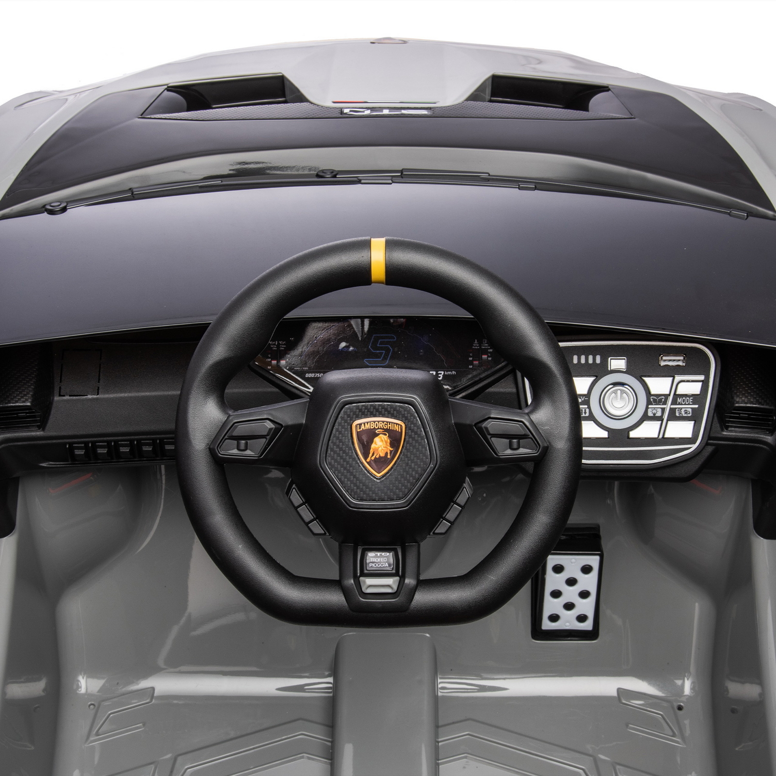 24V Licensed Lamborghini Huracan STO Ride On Super Car 360° Spin Drift LED Music