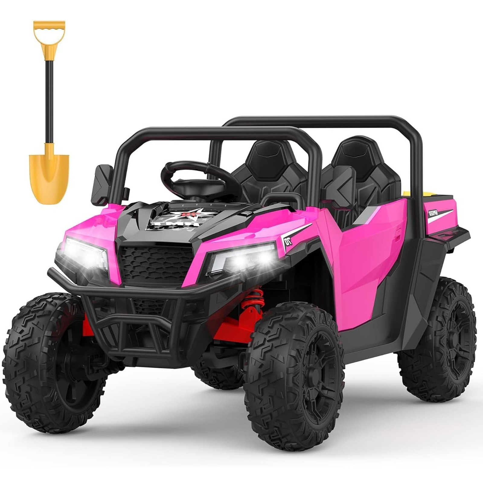 24V Ride On Truck for Kids w/ Remote, 4WD, LED Lights,Bluetooth,Dump Bed,2 Seats