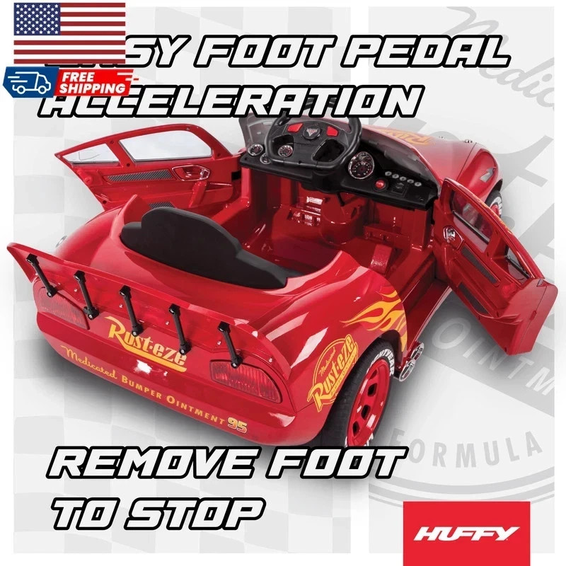Huffy 6V Disney Pixar Lightning McQueen Ride-On Toy Kids Ages 3-7 Red