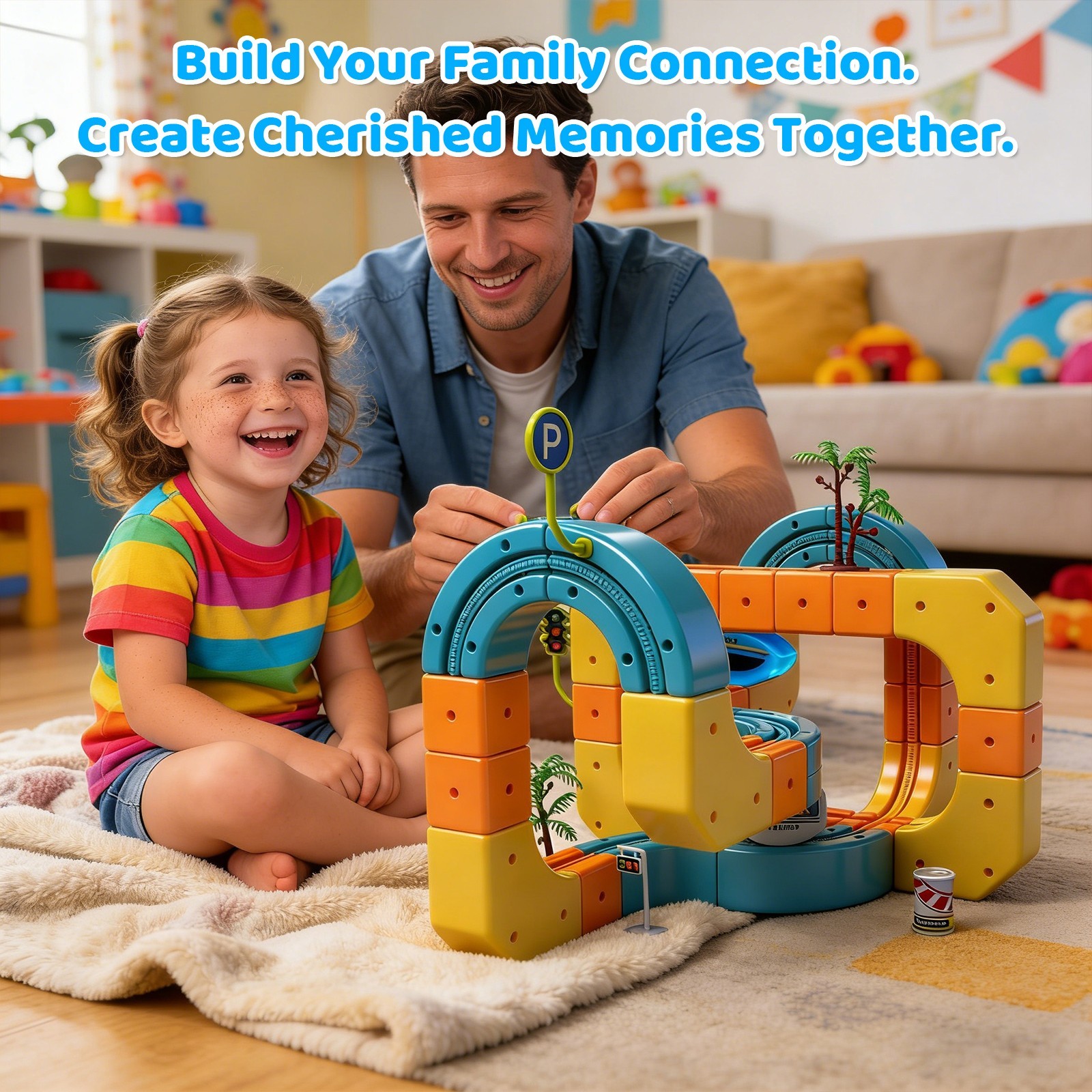 Cube Track Fusion Electric Train Set, Buildable Gravity Rail Toy for Kids 4-8