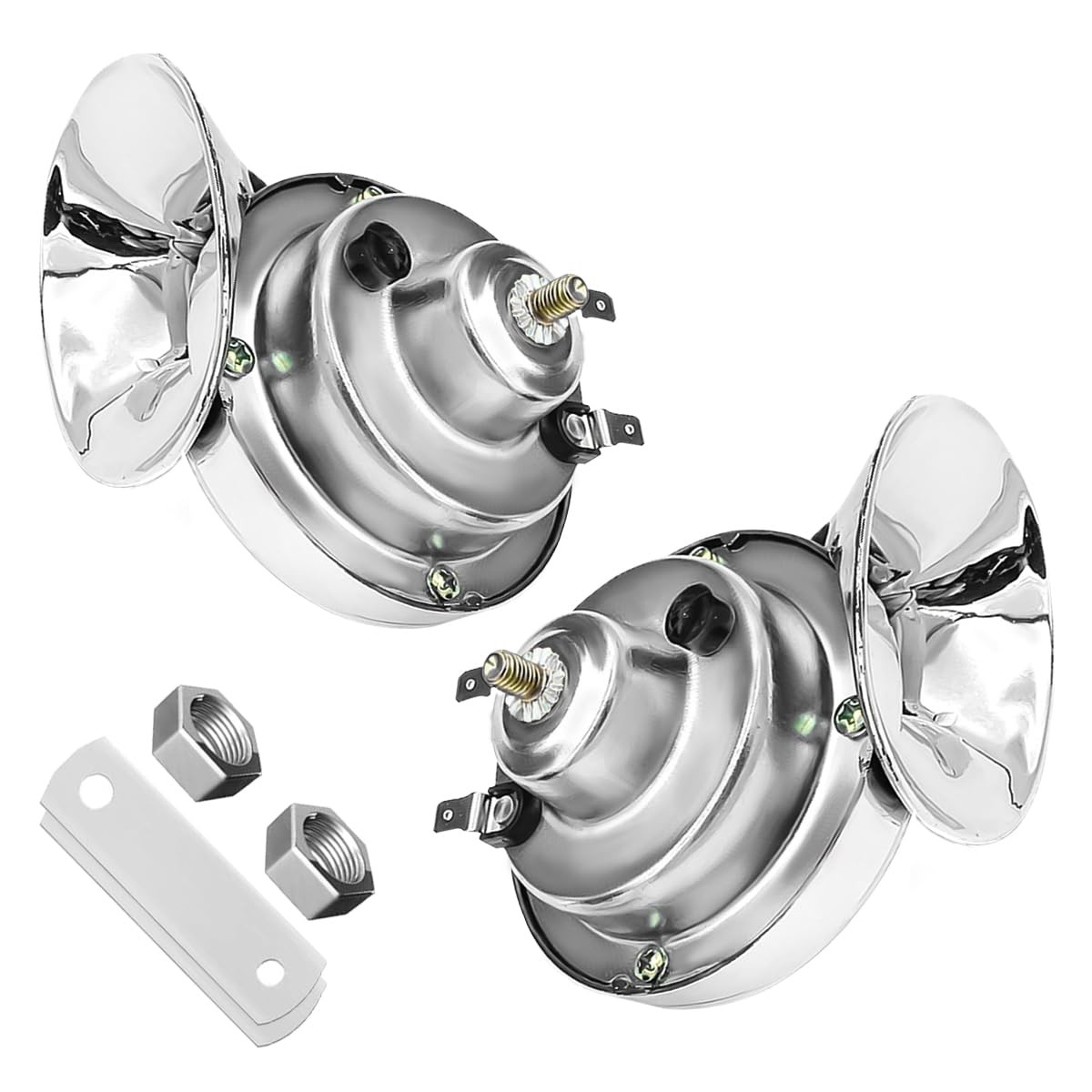 Yourkar 2 PCS Loud Car Horn, 12V Waterproof Snail Electric Horn, 300DB High T…