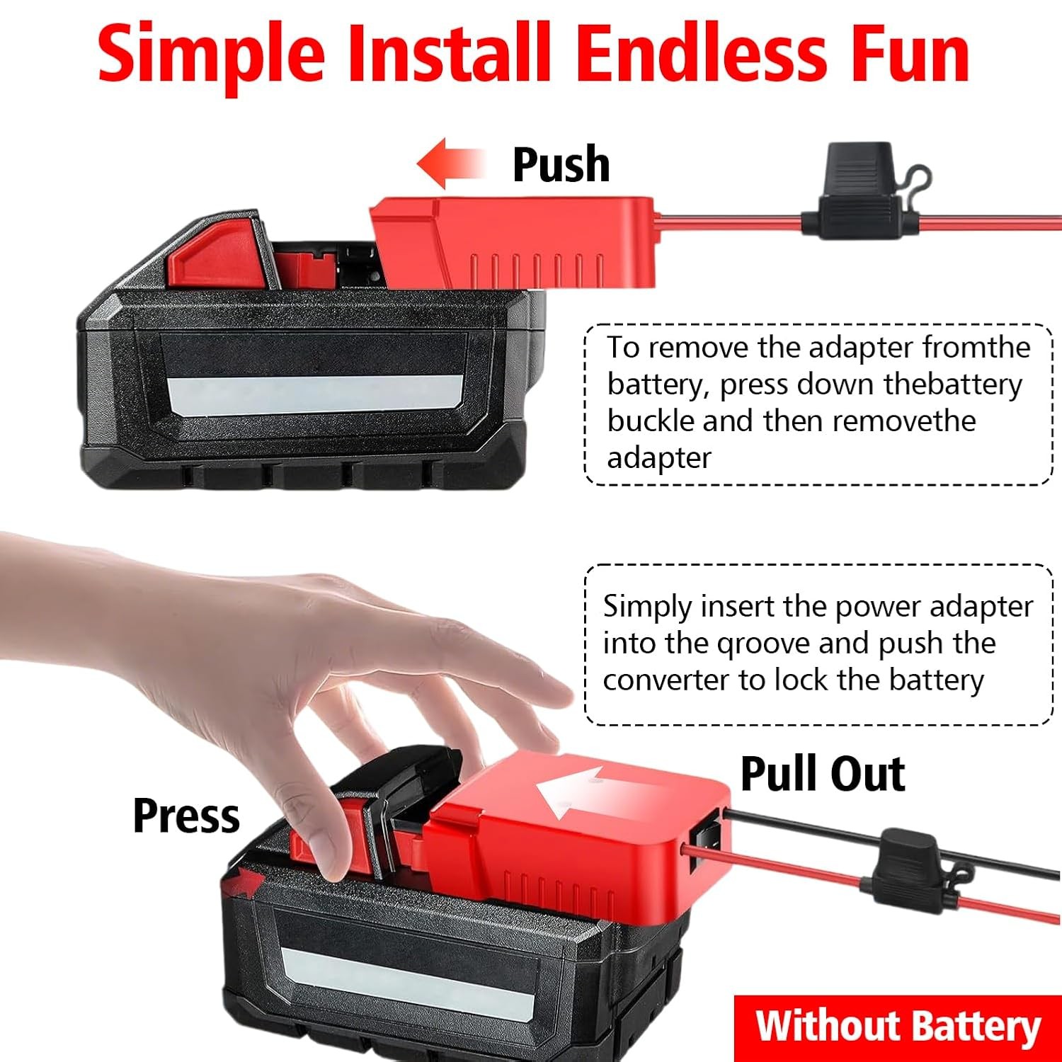 Power Wheel Adapter Peg Perego 12V Ride On Toy Battery Connector Convert