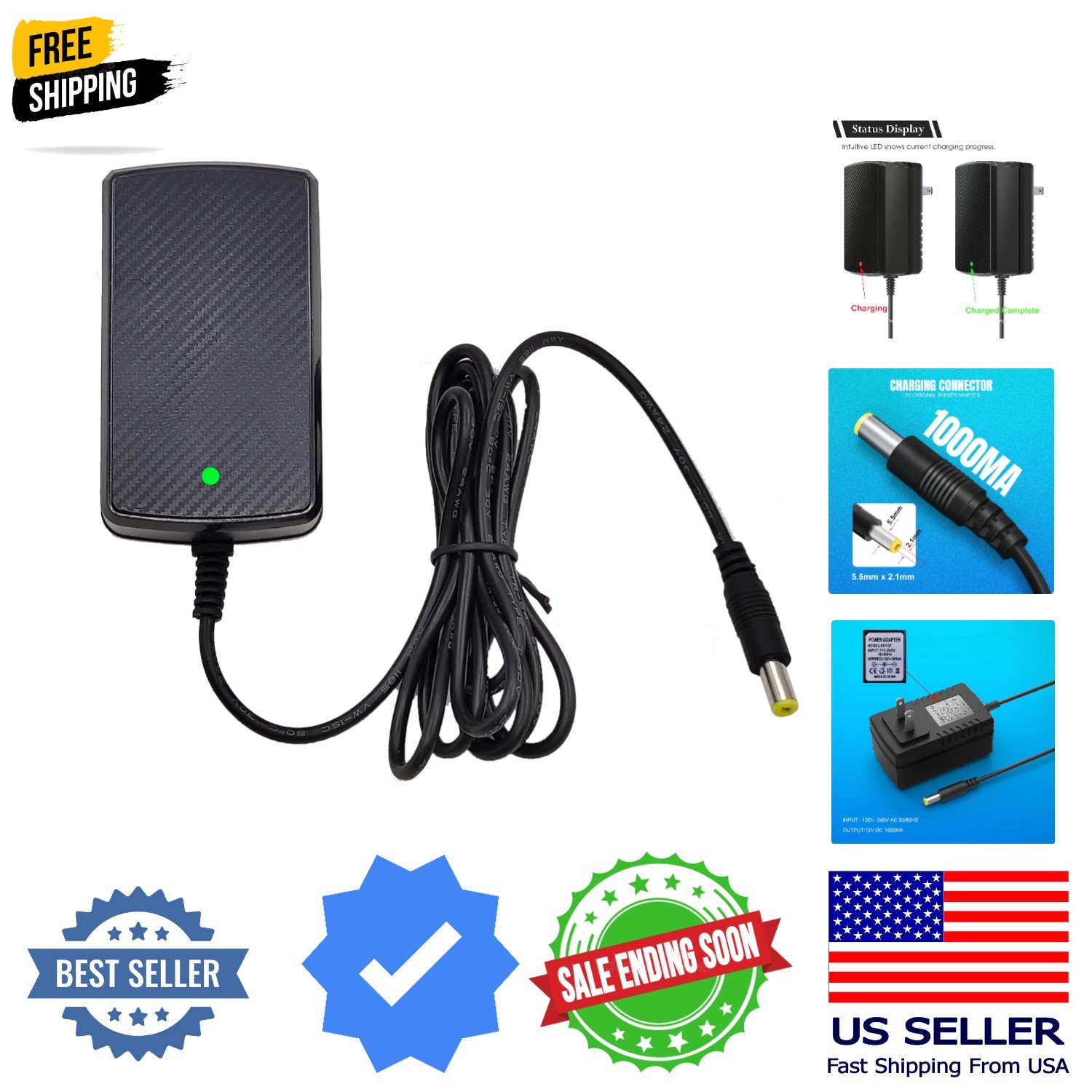 12V Battery Charger for Ride On Toys Car, 12 Volt Kids Battery Class 2 Power …