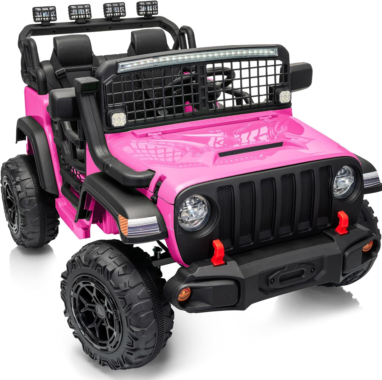 2 Seater Ride on Car Toy, 12V Electric Car for Kids 4-8 with Remote Control, Cap