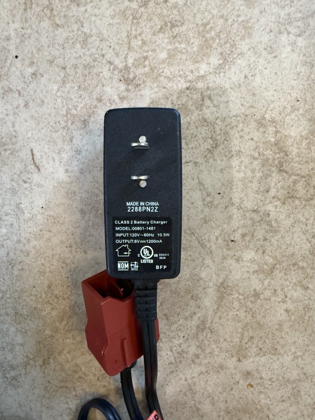 POWER WHEELS by Fisher Price Original 6 Volt Plug In Switch Charger 6V