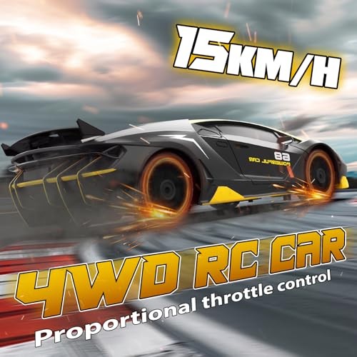 RC Drift Car Remote Control Car 2.4GHz 1/24 4WD 15KM/H High Speed Racing Black