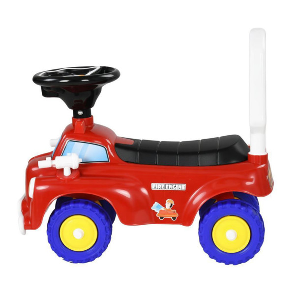 Toddler Fire Truck Ride On Toy with Steering Wheel Music Storage Backrest