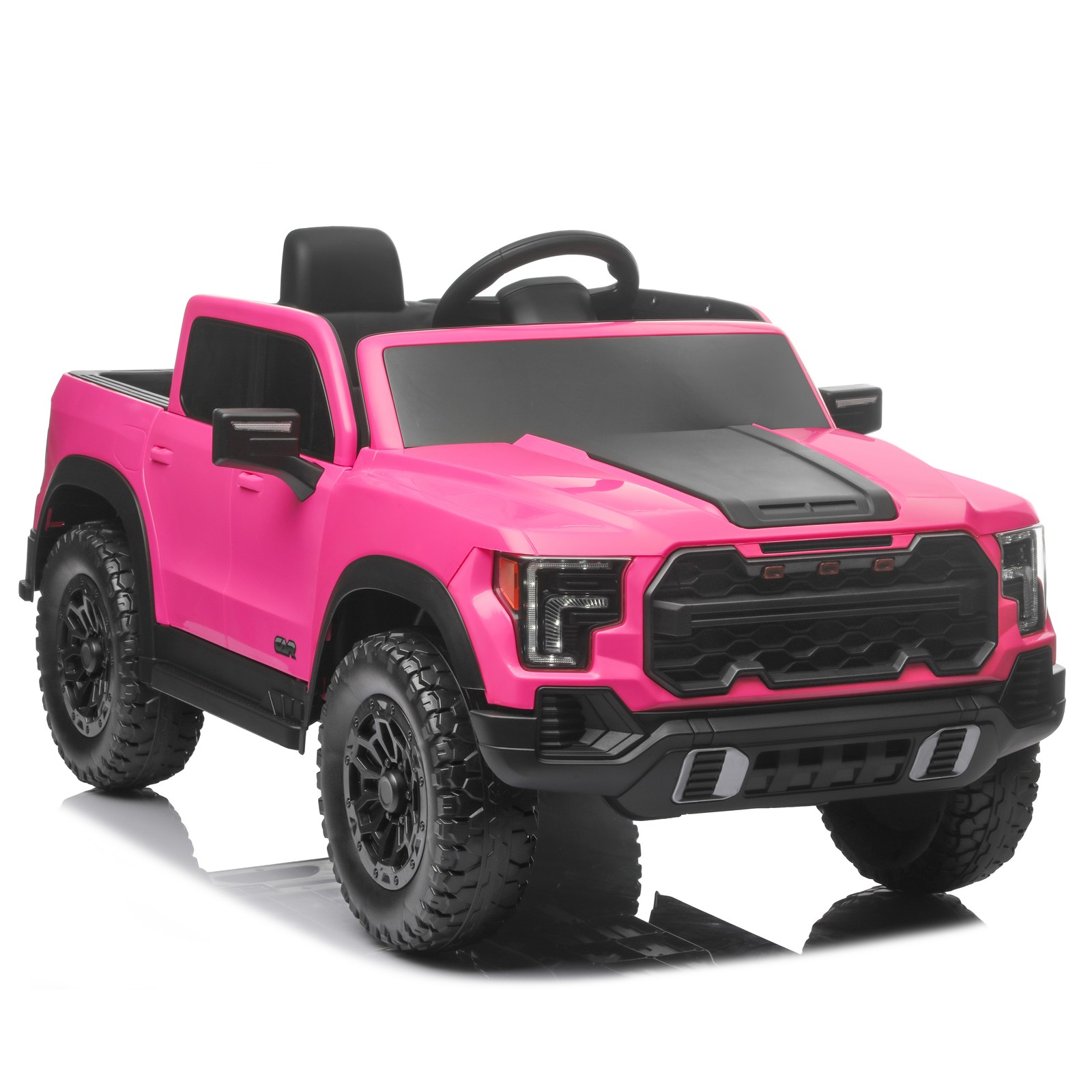 12V Kids Ride-On Car Remote Control, 4-Wheel Shock Absorption 3-6 Years Pink
