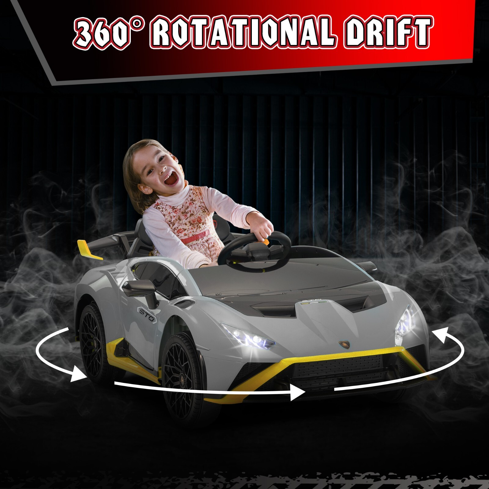 24V TOBBI Kids Electric Ride On Car Licensed Lamborghini STO W/ 360° Drifting