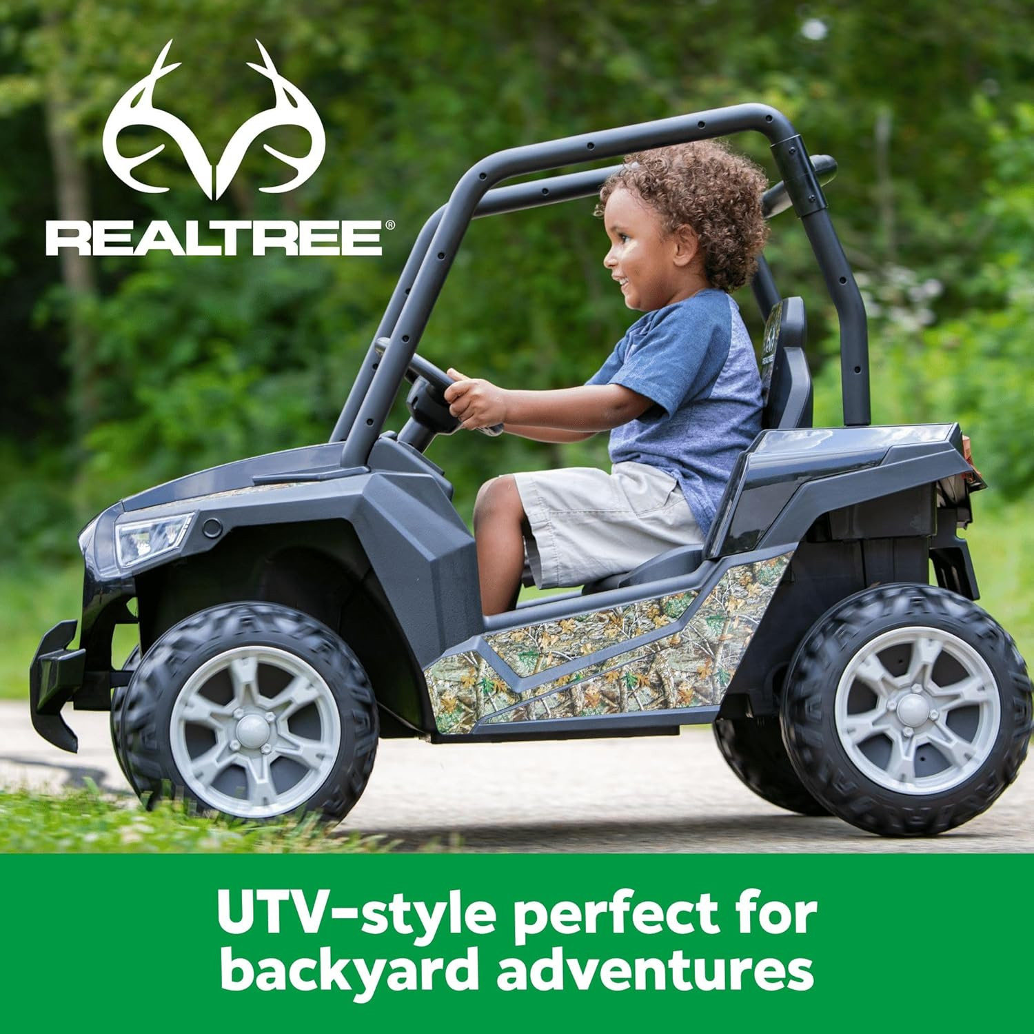 6V Realtree Whipsaw Kids UTV Ride on Toy, Electric Cars for Kids Ages 3-5 up to