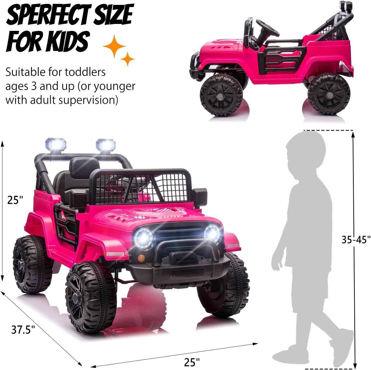 Carro Electrico Para Niños De 3 A 5 Años Montar Manejar Y Jugar Con Luces NUEVO