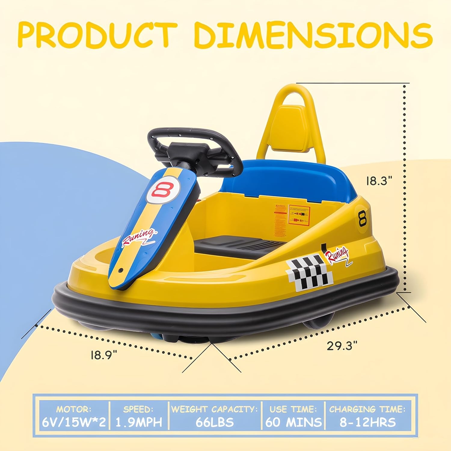 6V Toddler Bumper Car,Indoor/Outdoor Electric Ride-On Toy w 360° Spin,Horn&Light