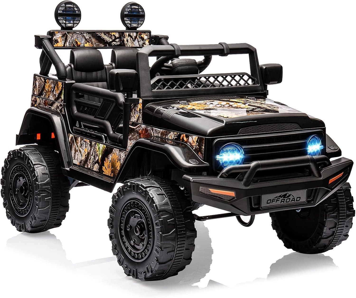 12V Kids Ride on Car Toy,3Rd Gear,Spring Suspension,Safety Brake and Bluetooth