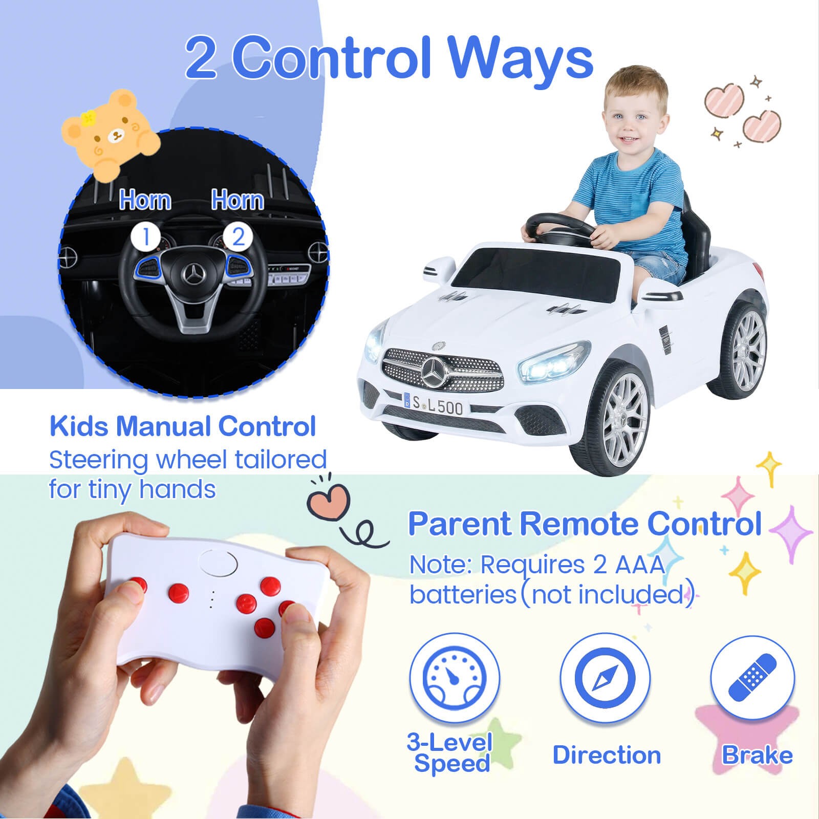 Licensed Mercedes-Benz SL R231 Kids Ride on Car 12V Electric Vehicle with Music
