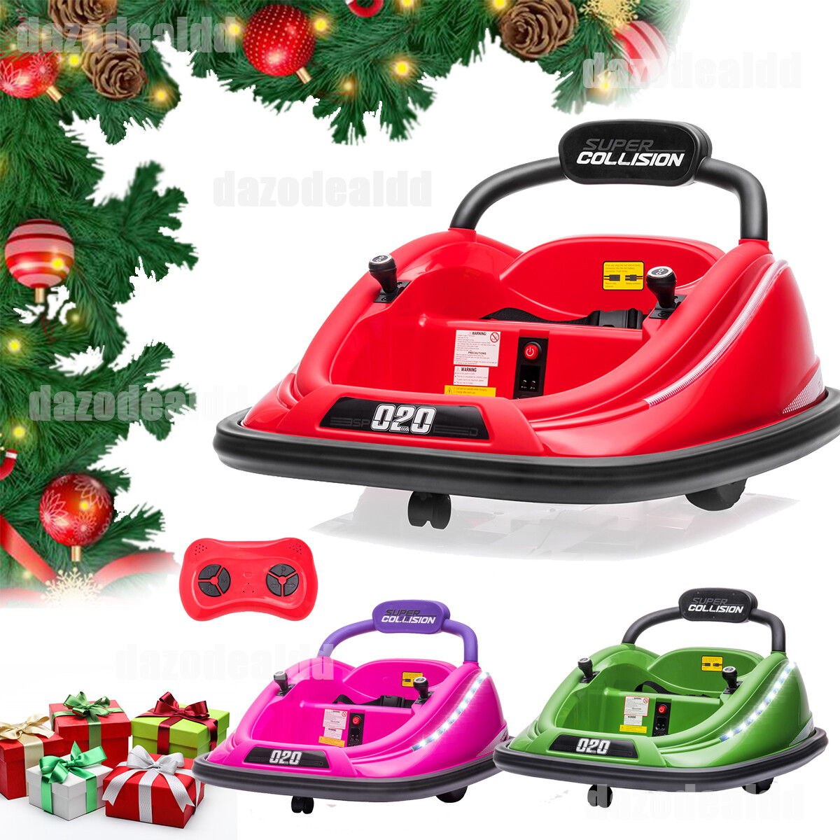 12V Electric Vehicle Kids Ride on Bumper Car 360° Spinning w/Remote Control MP3