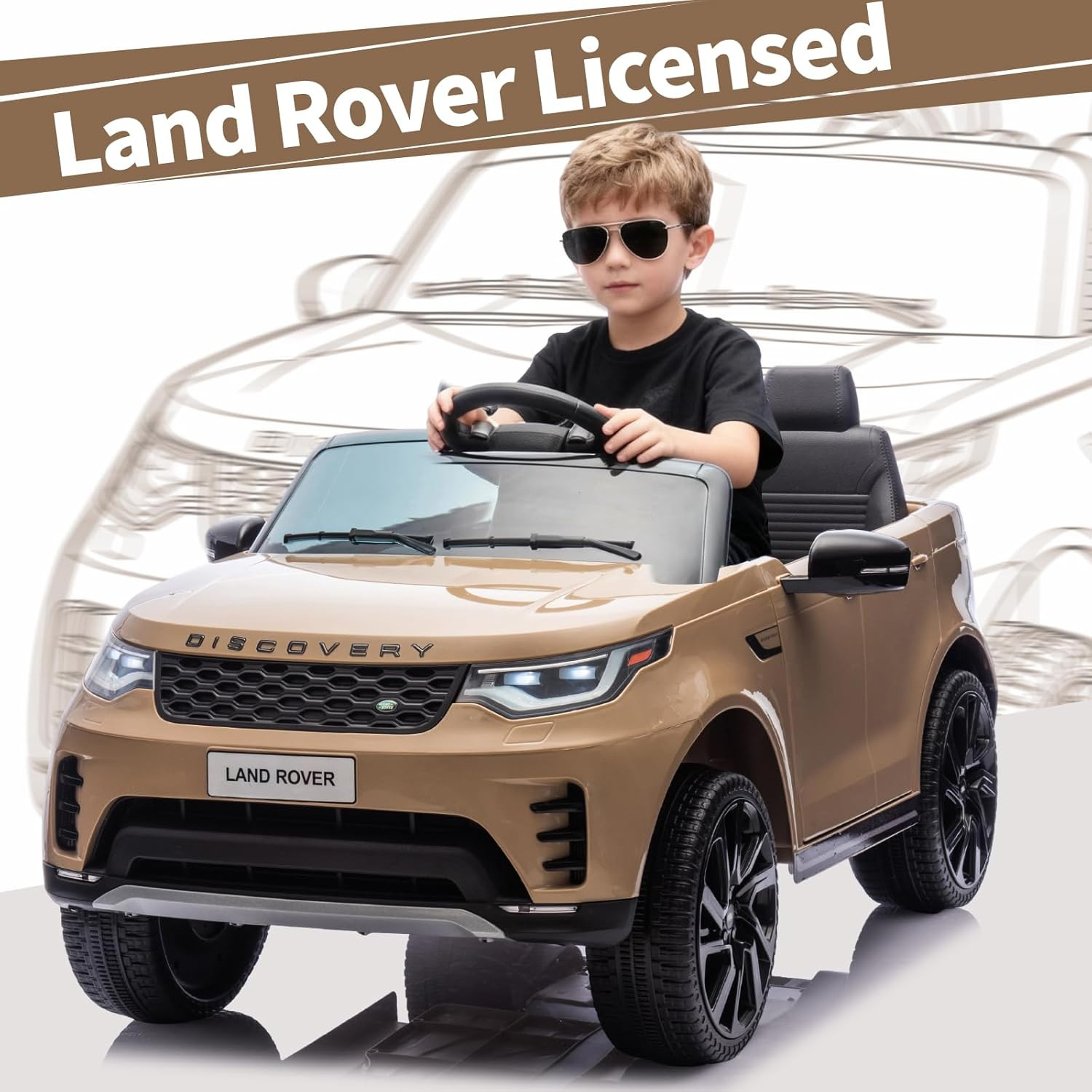 Ride on Car for Kids -12V Licensed Land Rover Electric Ride on Toy with Parental