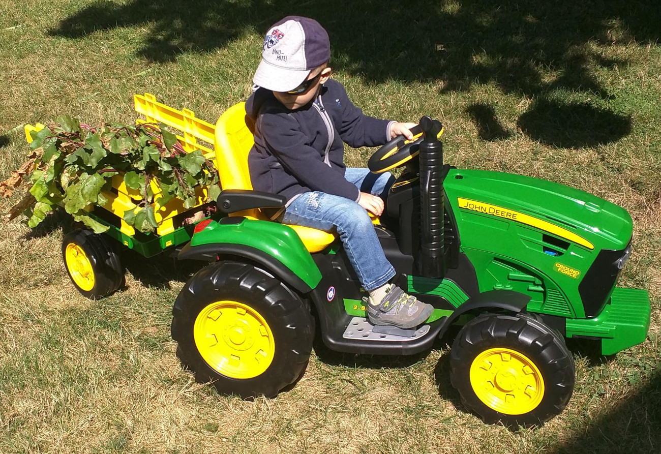 Kids Ride On John Deere Electric Battery Powered Tractor Trailer Childrens Car