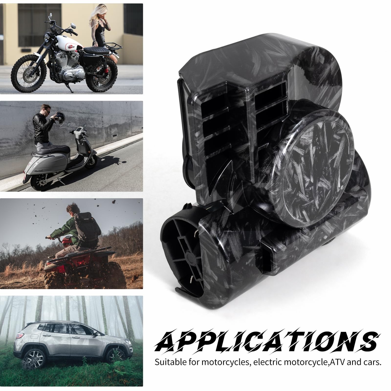 150DB Motorcycle Air Horn 12V Super Loud Kit With Button Personality Grey