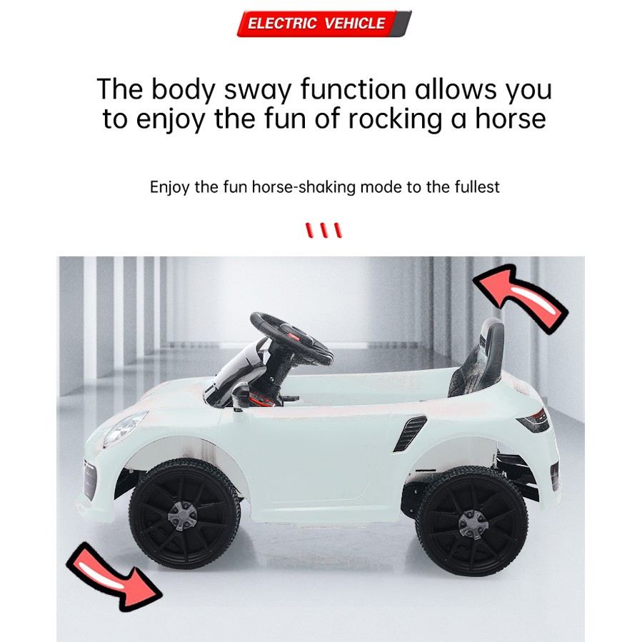 Ride on car Kids Electric Car Riding Toys for Kids W/Remote Control Swing White